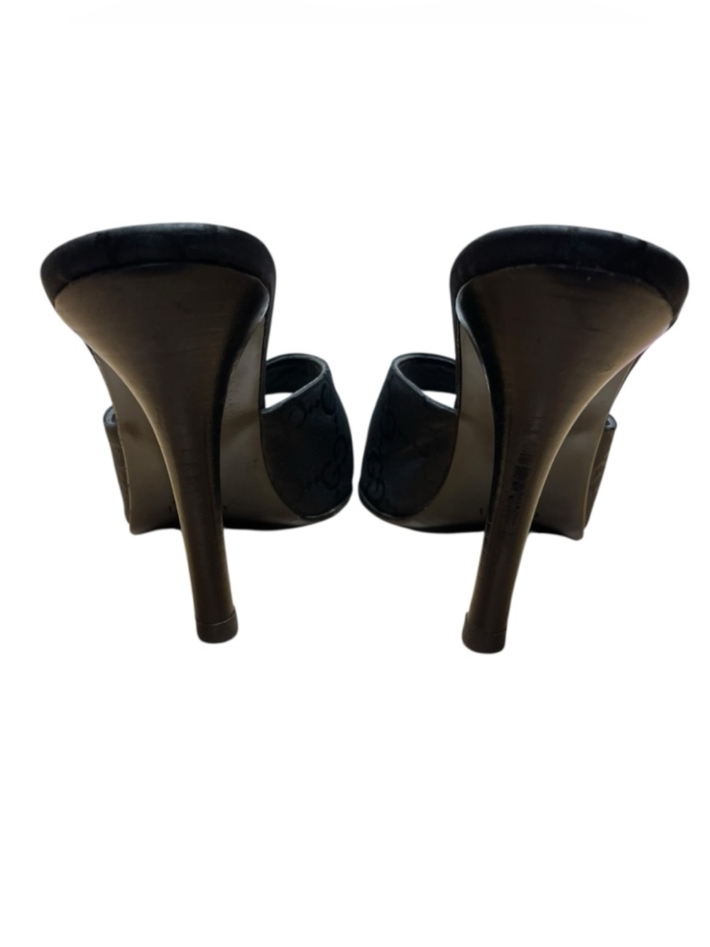 Gucci Black GG Canvas Mule Heels Open Toe Made in Italy 38 - Picture 5 of 10